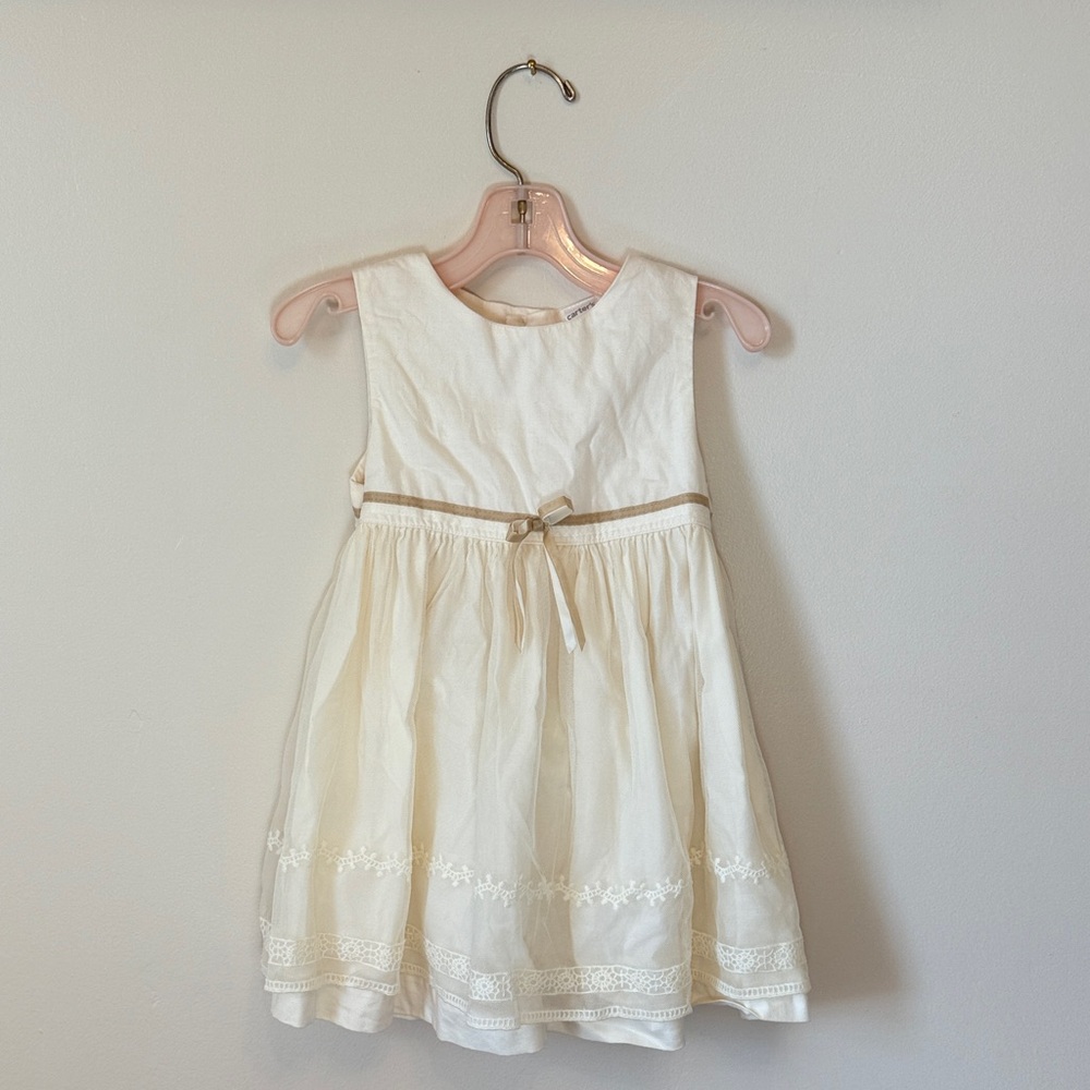 Carter's Elegant Cream Dress with Bow